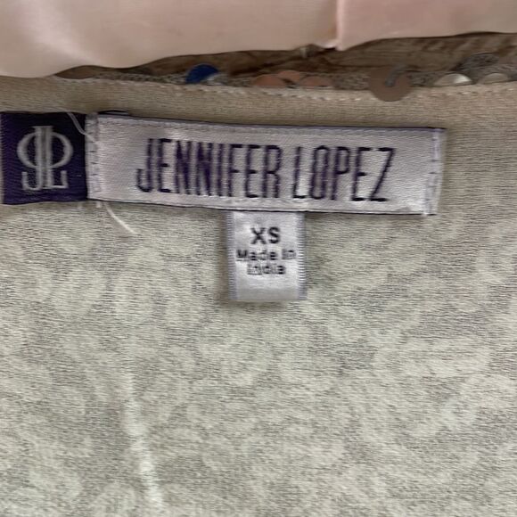 Jennifer Lopez Silver Sequined Dress Top, Size Extra Small, Silver Sequins - Picture 4 of 6